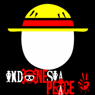 Twibbon Indonesia One Peace - Topi Jerami Luffy | 3 indonesia one peace png