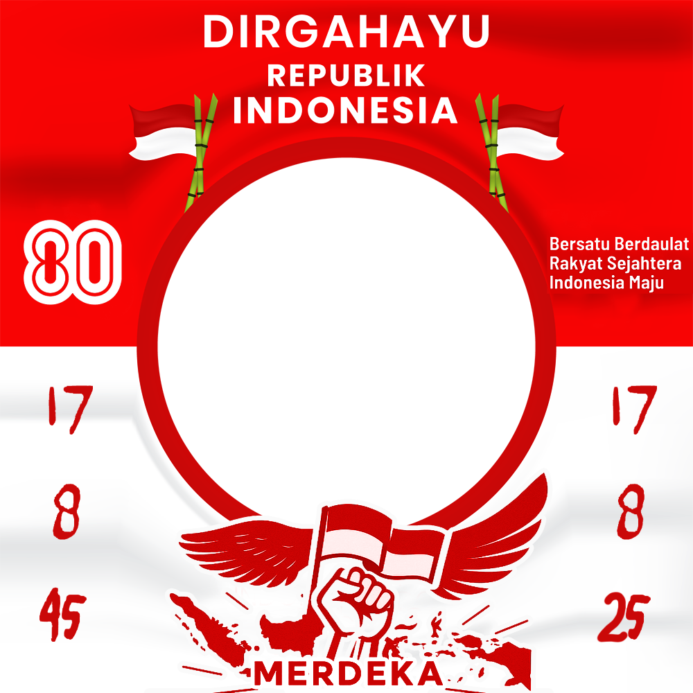 Twibbon Logo HUT RI ke-80 (17 Agustus 2025) | 3 twibbon logo hut ri 80 logo 17 agustus 2025 png