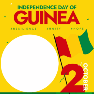 Guinea Country Independence Day Greeting Frame | 3 guinea country independence day png