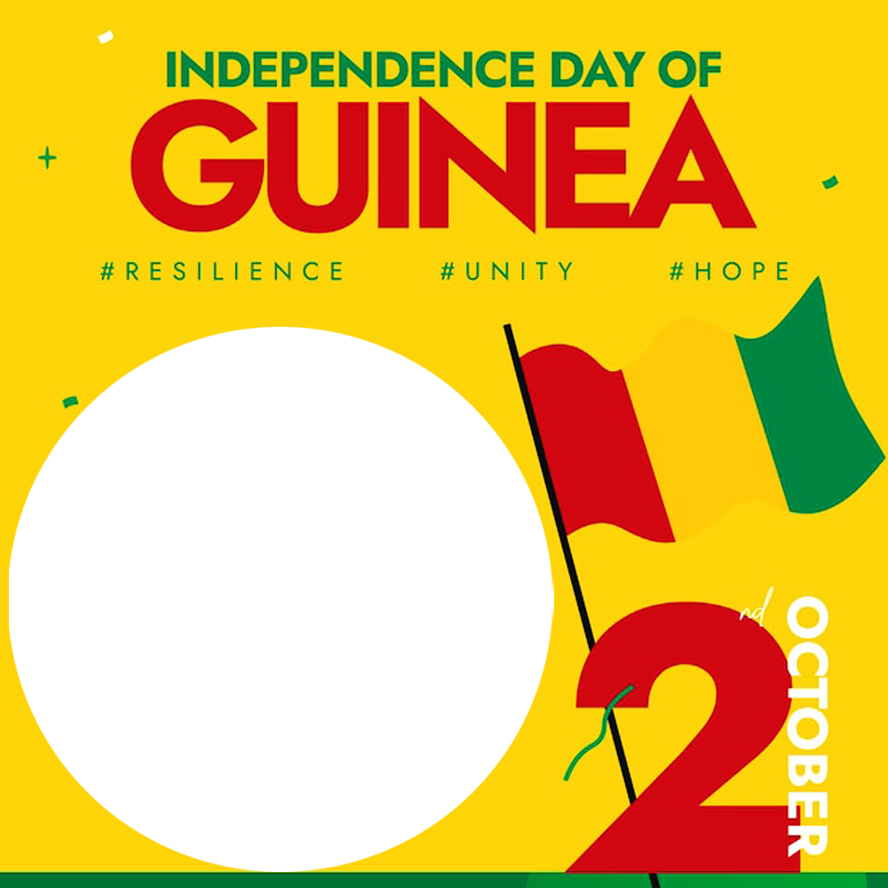 Guinea Country Independence Day Greeting Frame | 3 guinea country independence day png