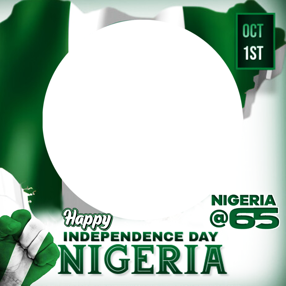 Happy 65th Nigeria Independence Day 2025 Picture Frame | 3 happy 65th nigeria independence day 2025 png
