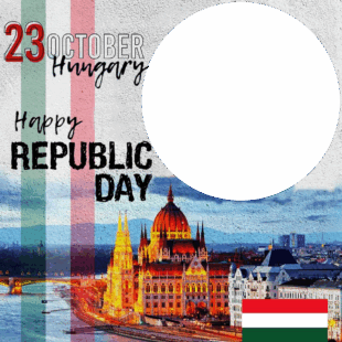 Hungarian Democratic Republic Day 2025 Twibbon | 2 hungarian democratic republic day 2025 png