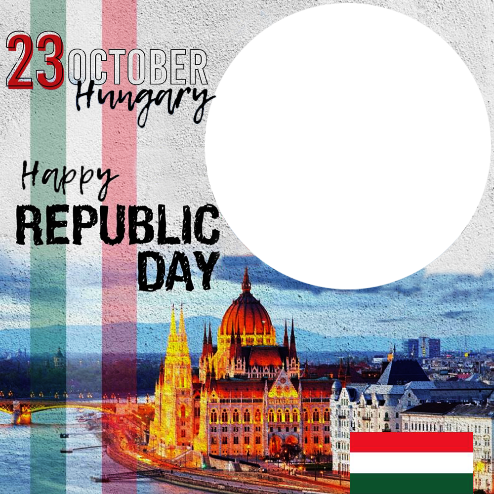 Hungarian Democratic Republic Day 2025 Twibbon | 2 hungarian democratic republic day 2025 png