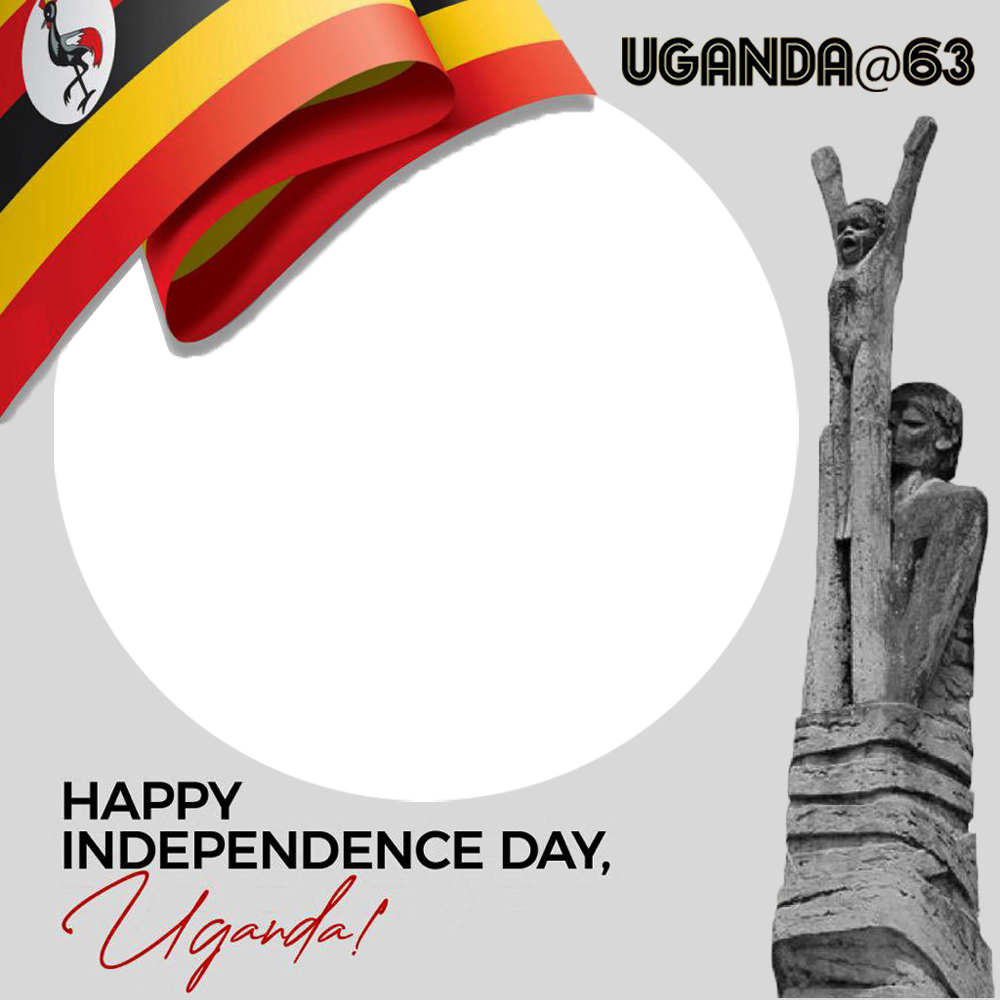 Uganda at 63 Independence Day Twibbon Frame | 2 uganda at 63 independence day twibbon png