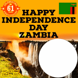 61st Zambia Independence Day Quotes Wishes Frame | 3 61st zambia independence day quotes wishes frame png