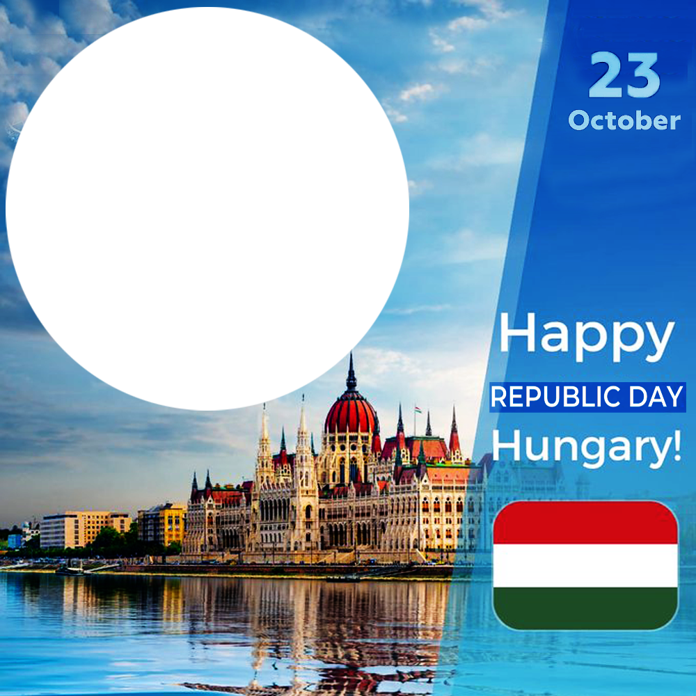Happy Hungarian Republic Day 2025 Greeting Frame | 3 happy hungarian republic day 2025 png