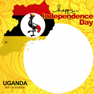 Happy Uganda National Independence Day 2025 Twibbon | 3 happy uganda national independence day 2025 png