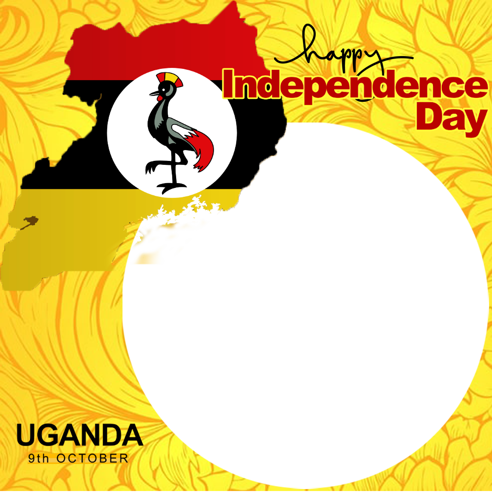 Happy Uganda National Independence Day 2025 Twibbon | 3 happy uganda national independence day 2025 png