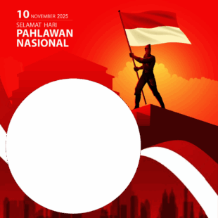 Bingkai Desain Hari Pahlawan Nasional 2025 | 1 bingkai desain hari pahlawan nasional 2025 png