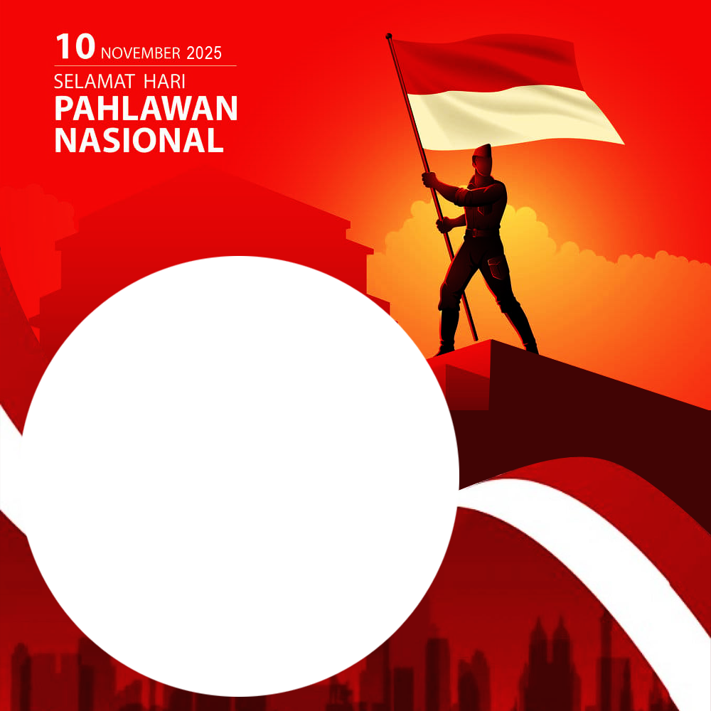 Bingkai Desain Hari Pahlawan Nasional 2025 | 1 bingkai desain hari pahlawan nasional 2025 png