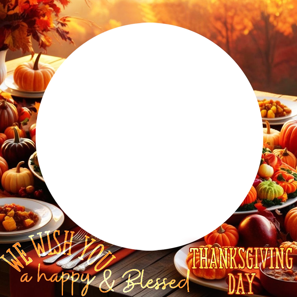 Cute Happy Thanksgiving Wishes Images Twibbon Frame | 2 cute happy thanksgiving images frame png