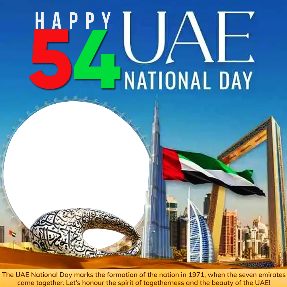 Happy 54th UAE National Day Artwork Background Frame | 3 happy 54th uae national day artwork background frame png