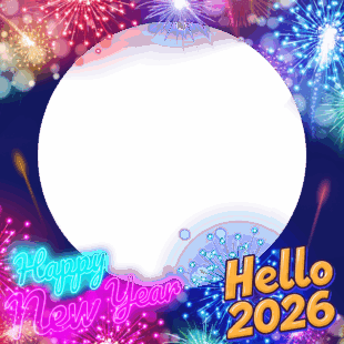 Hello 2026 Happy New Year Greeting Picture Frame | 3 hello 2026 happy new year png