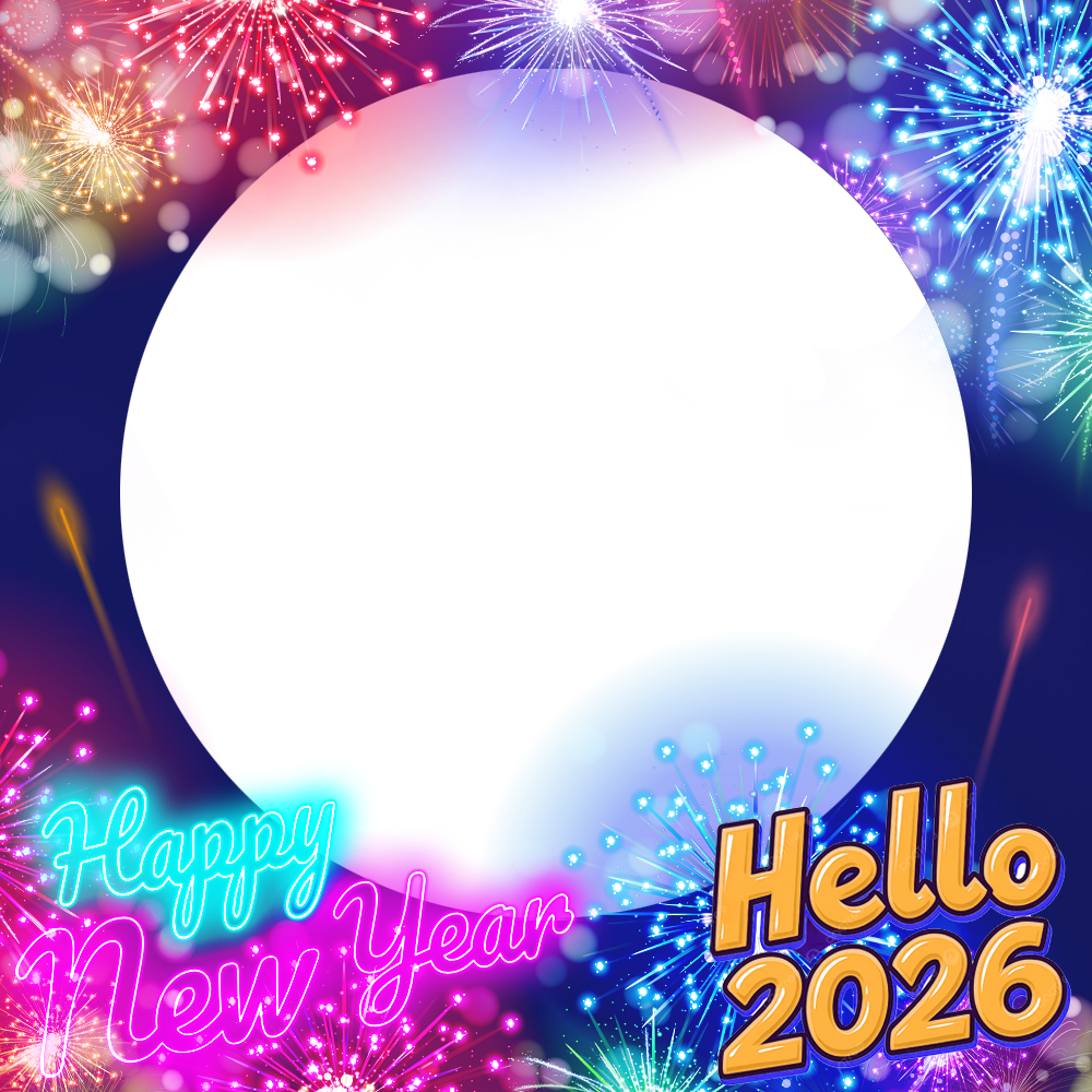 Hello 2026 Happy New Year Greeting Picture Frame | 3 hello 2026 happy new year png