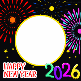 Happy New Year 2026 Banner Background Frame | 4 happy new year 2026 banner background frame png
