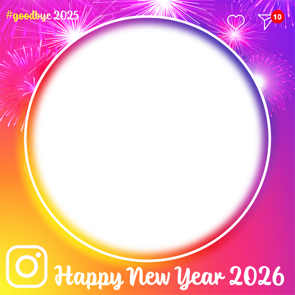 Happy New Year Greeting Instagram Themed Frame | 4 happy new year greeting instagram themed png