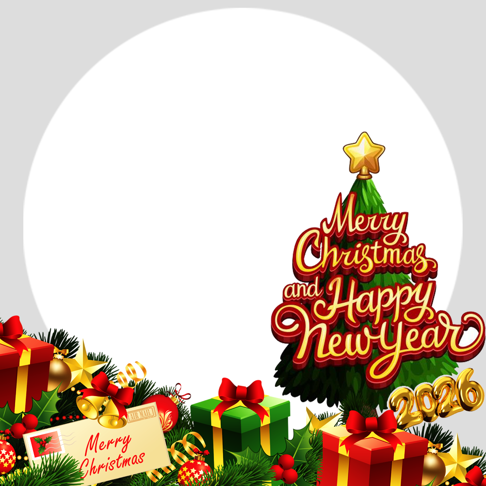 Merry Christmas Happy New Year Card Wishes Images Frame | 4 merry christmas happy new year card wishes images frame png