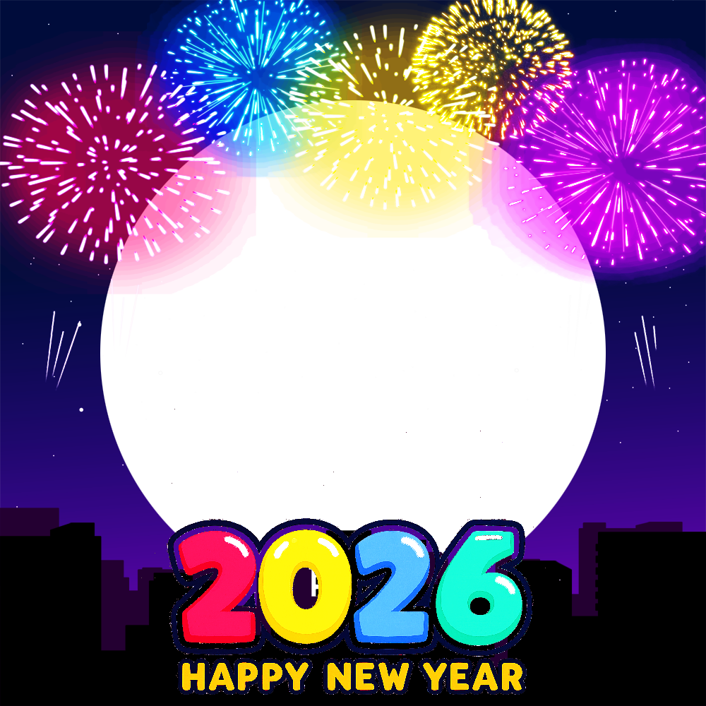New Year 2026 Fireworks Festival Images Frame | 1 new year 2026 fireworks festival images frame png