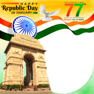 2026: 77th Republic Day of India Twibbon Frame | frame1 png