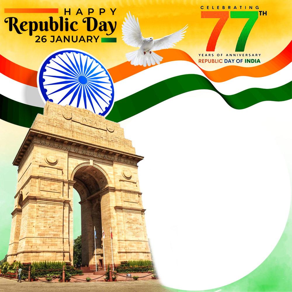 2026: 77th Republic Day of India Twibbon Frame | frame1 png