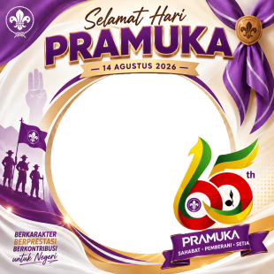 Twibbon Hari Jadi Pramuka 2026 - HUT ke-65 | hari jadi pramuka 2026 png