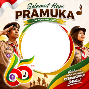 Twibbon Hari Pramuka 2026 - HUT ke-65 | twibbon hari pramuka 2026 png