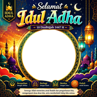 Twibbon Hari Raya Idul Adha 2026 (1447 H) | twibbon hari raya idul adha 1447h 2026 png
