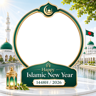 Islamic New Year Caption Bangla 2026 - Greeting Profile Frame | 1 islamic new year caption bangla 2026 png