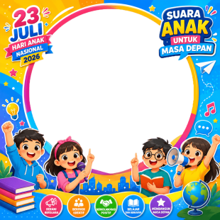 Frame Hari Anak Nasional 2026 | frame hari anak nasional 2024 png