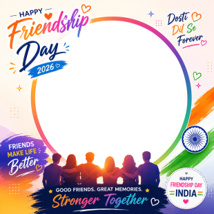 Friendship Day 2026 India Picture Frame - Twibbon Maker | friendship day 2026 india png
