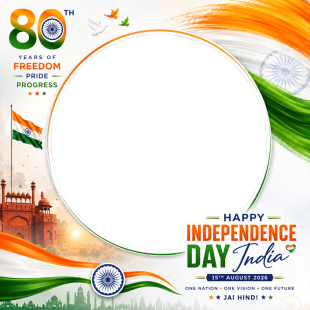 Happy 80th Independence Day India - Twibbon Maker | happy 80th independence day india png