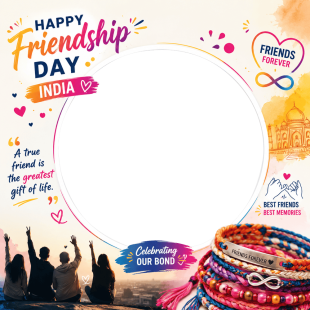 Happy Friendship Day 2026 India Frame - Twibbon Maker | happy friendship day 2026 india png