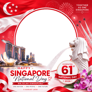 Singapore National Day Banner Design Twibbon Frame | singapore national day banner design png