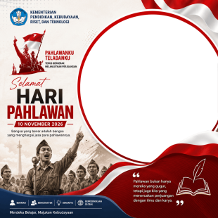 Twibbon Hari Pahlawan 2026 Kemendikbud | twibbon hari pahlawan 2026 kemendikbud png