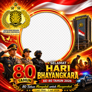 Twibbon HUT Bhayangkara 80 Tahun 2026 | twibbon hut bhayangkara 80 tahun 2026 png