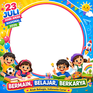 Twibbon Peringatan Hari Anak Nasional 2026 | twibbon peringatan hari anak nasional 2026 png