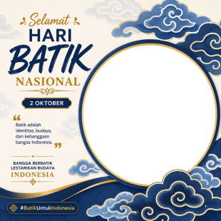 Twibbon Selamat Hari Batik Nasional 2026 - Batik Mega Mendung | twibbon selamat hari batik nasional 2026 png