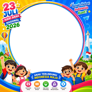 Twibbon Ucapan Selamat Hari Anak Nasional 2026 | twibbon ucapan hari anak nasional 2026 png