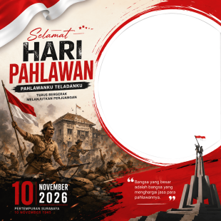 Twibbonize Hari Pahlawan 2026 Terbaru Tanpa Watermark | twibbonize hari pahlawan 2023 terbaru png