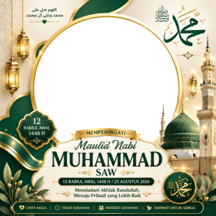 Twibbonize Maulid Nabi 2026 (1448 H) | twibbonize maulid nabi 2026 png