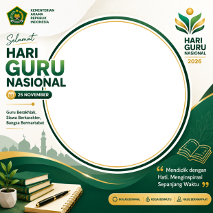 Twibbon Hari Guru Nasional 2026 Kemenag (Kementrian Agama) | Twibbon Hari Guru Nasional 2026 Kemenag png