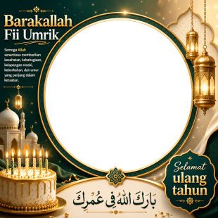 Fii Umrik Twibbon Ulang Tahun Islami | fii umrik twibbon ulang tahun islami png