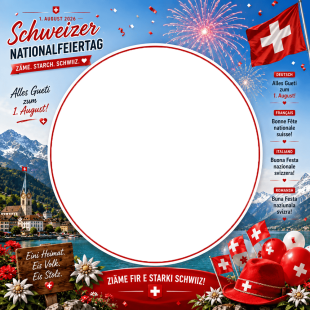 Happy Swiss National Day in Local Language - Twibbon Frame | happy swiss national day in local language png