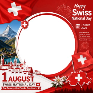 Swiss National Day 2026 - Twibbon Frame | swiss national day 2026 png