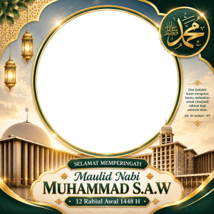 Twibbon Hari Maulid Nabi 2026 Terbaru | twibbon hari maulid nabi 2026 terbaru png