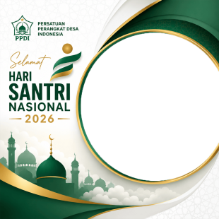 Twibbon Hari Santri 2026 - PPDI (Persatuan Perangkat Desa Indonesia) | twibbon hari santri 2026 ppdi png