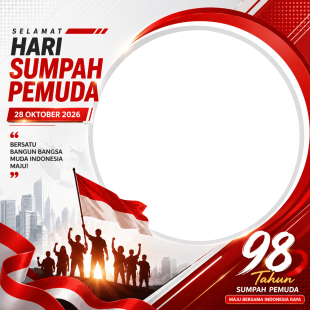 Twibbon Hari Sumpah Pemuda 28 Oktober 2026 ke-98 | twibbon hari sumpah pemuda 28 oktober 2026 ke 98 png