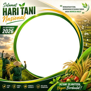 Twibbon Hari Tani Nasional 2026 Terbaru Tanpa Watermark | twibbon hari tani nasional 2026 terbaru png