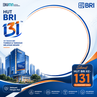 Twibbon HUT BRI ke-131 - Bank Rakyat Indonesia 2026 | twibbon hut bri 131 png