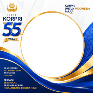 Twibbon HUT KORPRI ke-55 Tanpa Watermark | twibbon hut korpri ke 55 tanpa watermark png